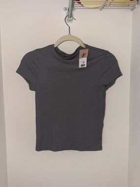Koaj Women’s Charcoal Short-Sleeve Ribbed Tee